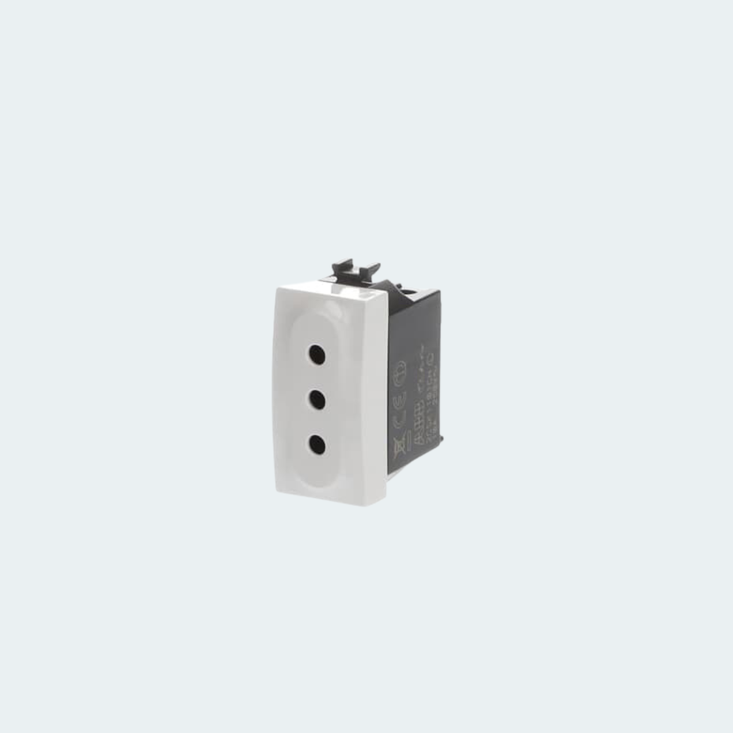 Prizë bivalente 2P, 10/16A, 250V, 1 modul, e bardhë – ABB Chiara